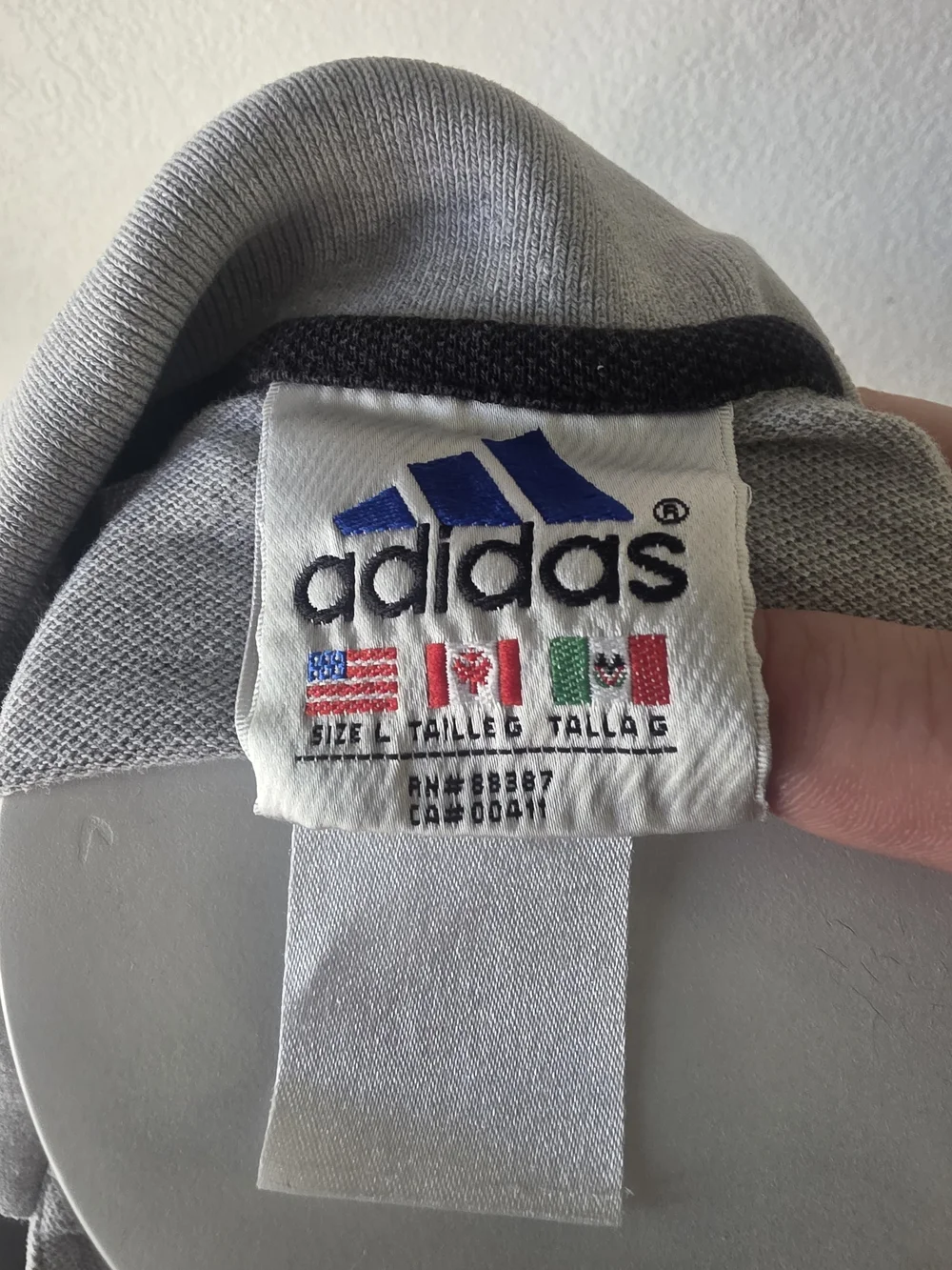 adidas Men's Light Gray Polo with Dark Gray Trim